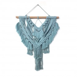 مكرمية من النسيج لون أزرق بصناعة يدوية متقنة , قياس : 50 * 2 * 70