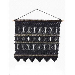 مكرمية شكل مربع من الصوف , صنعت يدوياً بإتقان قياس 70 * 2 * 65 