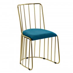 كرسي مخمل لون ذهبي من المعدن قياس 48X55X82 