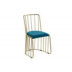 كرسي مخمل لون ذهبي من المعدن قياس 48X55X82 