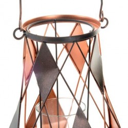 شمعدان زجاج ومعدن 16 * 24 