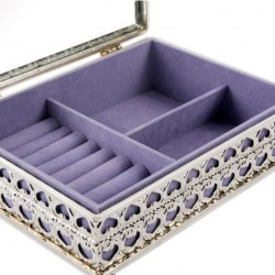 صندوق مجوهرات لون فضي 24 * 18 * 9