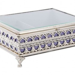 صندوق مجوهرات لون فضي 24 * 18 * 9