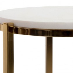 طاولة جانبية لون أبيض و ذهبي 40 * 61 