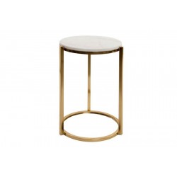 طاولة جانبية لون أبيض و ذهبي 40 * 61 