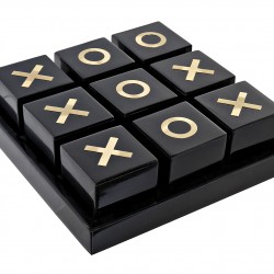 لعبة x/o لون أسود وذهبي 21 * 21 * 7