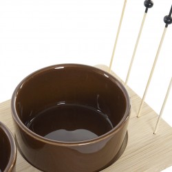 قطعه خشبيه لتذوق الطعام  شكل زبادي دائريه  عدد 3 مقاس 33*12*16