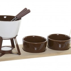 قطعه خشبيه لتذوق الطعام  شكل زبادي دائريه  عدد 3 مقاس 33*12*16