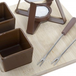 قطعه خشبيه لتذوق الطعام  شكل زبادي مربعه عدد 3 مقاس 33*12*16