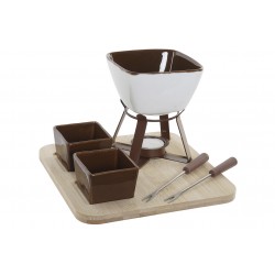 قطعه خشبيه لتذوق الطعام  شكل زبادي مربعه عدد 3 مقاس 33*12*16