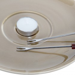 طقم فوندو لون بني على شكل فنجان قهوه عدد1 مقاس  23X23X17 