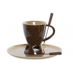 طقم فوندو لون بني على شكل فنجان قهوه عدد1 مقاس  23X23X17 