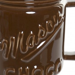 طقم فوندو لون بني على شكل كاب  عدد 4 مقاس 14*10.5*15.5