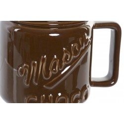 طقم فوندو لون بني على شكل كاب  عدد 4 مقاس 14*10.5*15.5