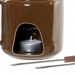 طقم فوندو لون بني على شكل كاب  عدد 4 مقاس 14*10.5*15.5