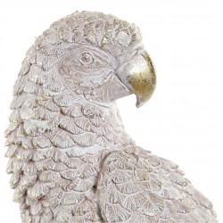 تحفة ديكورية على شكل طائر (الببغاء ) لون أبيض وذهبي , قياس : 15X10X45 