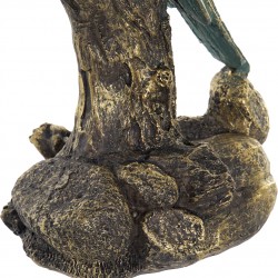 تحفة ديكورية على شكل طائر ( الببغاء ) لون أخضر مصنوع من مادة الريزن  , قياس : 13 × 9 × 25