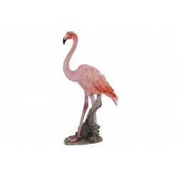 مجسم ديكوري على شكل طائر ( الفلامينجو ) لون زهري مصنوع من مادة الريزن , قياس :  28X16X53