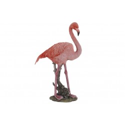 مجسم ديكوري على شكل طائر ( الفلامينجو ) لون زهري مصنوع من مادة الريزن , قياس : 48X19X74,5