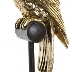 تحفه ديكورية على شكل طائر ( الببغاء ) لون ذهبي مصنوع من مادة الريزن والمعدن قياس : 13X15X68 