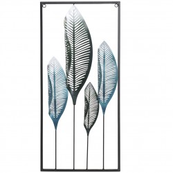 لوحة حائط ديكورية على شكل ( أوراق الشجر ) من المعدن قياس  35X5X75 