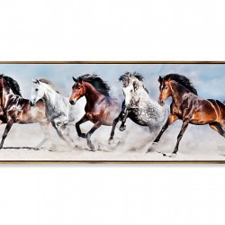 لوحة حائط ديكورية على شكل ( أحصن ) , قياس 122X2,3X42احصنة