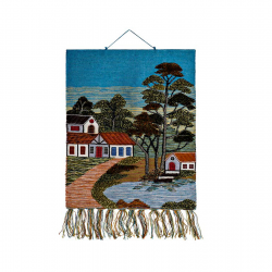 لوحة حائط ديكورية على شكل (منظر طبيعي) منسوجة من القطن , قياس : 80X2X100