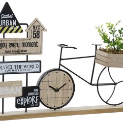 ساعة طاولة ديكورية من الخشب قياس 43,5X5X30