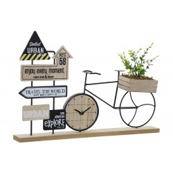 ساعة طاولة ديكورية من الخشب قياس 43,5X5X30