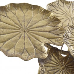 طاولة لون ذهبي من المعدن على شكل أوراق الشجر قياس 90X58,5X83