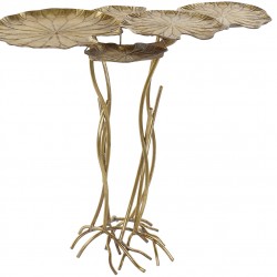 طاولة لون ذهبي من المعدن على شكل أوراق الشجر قياس 90X58,5X83
