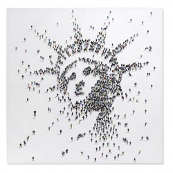 لوحة حائط ديكورية على شكل تمثال الحرية من القماش وبألوان الأكريلك قياس 5X100 