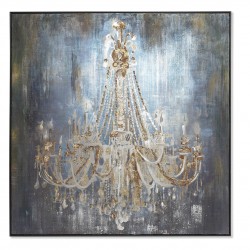 لوحة حائط ديكورية على شكل( ثرية )  من القماش والمعدن ملونة بألوان الأكريلك , قياس 100X5X100