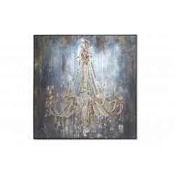 لوحة حائط ديكورية على شكل( ثرية )  من القماش والمعدن ملونة بألوان الأكريلك , قياس 100X5X100