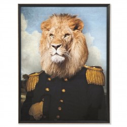 لوحة حائط ديكورية على شكل حيوان ( الأسد ) من الخشب قياس 74 * 3 * 97 