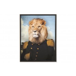 لوحة حائط ديكورية على شكل حيوان ( الأسد ) من الخشب قياس 74 * 3 * 97 