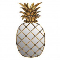 تحفة ديكورية جدارية على شكل فاكهة ( الأناناس ) لون ذهبي مصنوعة من مادة الريزن , قياس  26X4X50 