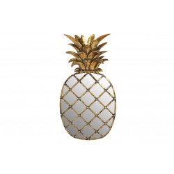 تحفة ديكورية جدارية على شكل فاكهة ( الأناناس ) لون ذهبي مصنوعة من مادة الريزن , قياس  26X4X50 