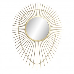 مرآة حائط لون ذهبي من المعدن قياس  80X6X105 