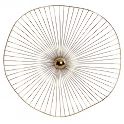 لوحة ديكورية جدارية  على شكل زهرة لون ذهبي  قياس 60 × 11 × 60 