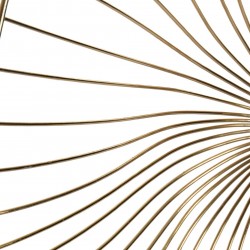 لوحة ديكورية جدارية على شكل زهرة لون ذهبي من المعدن قياس  46X9X48 