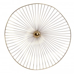 لوحة ديكورية جدارية على شكل زهرة لون ذهبي من المعدن قياس  46X9X48 