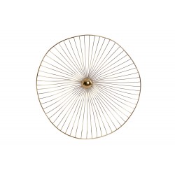 لوحة ديكورية جدارية على شكل زهرة لون ذهبي من المعدن قياس  46X9X48 