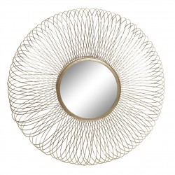 مرآة حائط ديكورية لون ذهبي من المعدن قياس  110X10X110