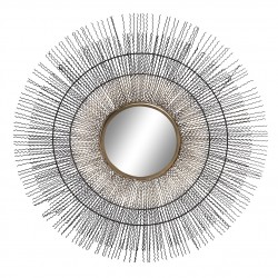 مرآة حائط ديكورية من المعدن لون أسود قياس  110X10X110 