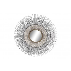 مرآة حائط ديكورية من المعدن لون أسود قياس  110X10X110 