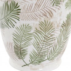 مزهرية لون أبيض مع أوراق الشجر قياس 34 * 13 * 13 مزهرية لون أبيض مع أوراق الشجر قياس 34 * 13 * 13