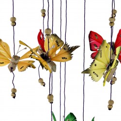 جرس باب من مادة الرتان على شكل فراش ملون قياس 16 * 16 * 70