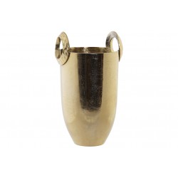 مزهرية ديكورية لون ذهبي قياس  19*18*35