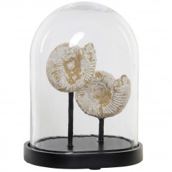 ديكورية من مادة الريزن والزجاج على شكل صدف بحري قياس 28*16.5*21.5